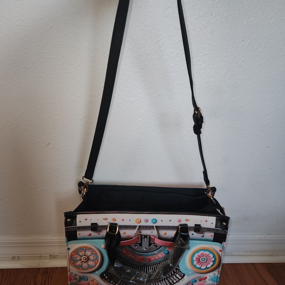 MCM Colorful Typewriter Print Handbag - Picture 3 of 4